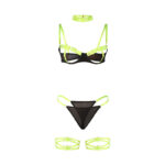 SUBBLIME - 955274 BRA SET WITH NECKLACE AND LEG DETAILS FLUORESCENT GREEN S/M - Bild 5
