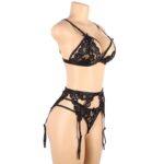 SUBBLIME - SET THREE PIECES SET BRA + GARTER BELT + THONG S/M - Bild 9