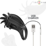 INTENSE - MABEL VIBRATING RING 10 VIBRATIONS WITH CLITORIS STIMULATOR BLACK - Bild 6