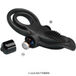PRETTY LOVE - DOUBLE VIBRATING RING + CLITORIS STIMULATOR 10 VIBRATIONS BLACK - Bild 6