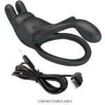 PRETTY LOVE - SETH DOUBLE VIBRATING RING RABBIT 7 VIBRATIONS BLACK - Bild 8