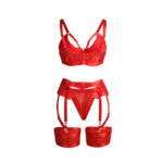 SUBBLIME - 955267 RED BONDAGE BRA WITH GARTER SET L/XL - Bild 6