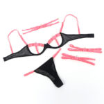 SUBBLIME - 955298 BRA SET WITH NECKLACE AND LEG DETAILS FLUORESCENT PINK S/M - Bild 7