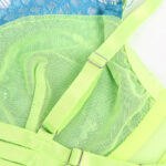 SUBBLIME - 955328 BRA SET WITH LACE AND GARTER LINES GREEN AND BLUE L/XL - Bild 8