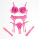 SUBBLIME - 955359 SET OF BRA WITH LACE AND GARTER LINKS PINK AND PURPLE S/M - Bild 8