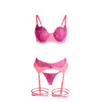 SUBBLIME - 955359 SET OF BRA WITH LACE AND GARTER LINKS PINK AND PURPLE S/M - Bild 6