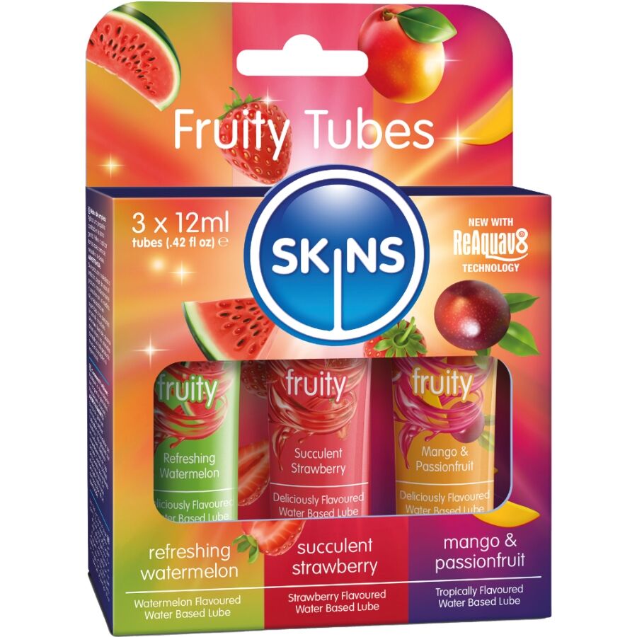 img_217165_2b3dcc7ec713c23e0e00fac39fccdc94_1 SKINS - FRUITY LUBES KIT WATERMELON, STRAWBERRY & MANGO LUBRICANTS 3 x 12 ML - Bild 1