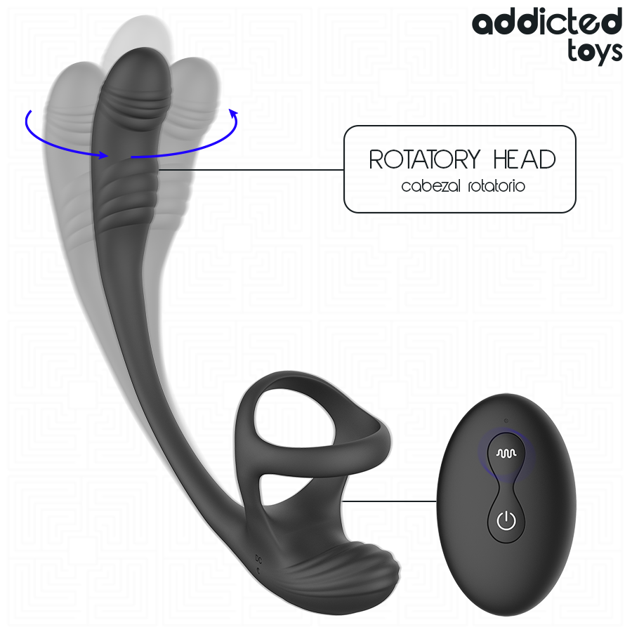 img_219312_dda2933bfef6bc154ec169bdc9b05004_1 ADDICTED TOYS - ANAL PLUG WITH VIBRATION AND 360º WAVING AND TESTICLE STIMULATOR - Bild 1